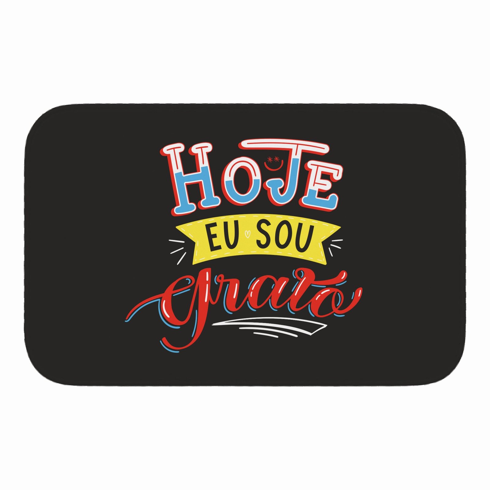 Tapete de Porta 60x40cm – Hoje Eu Sou Grato – Preto