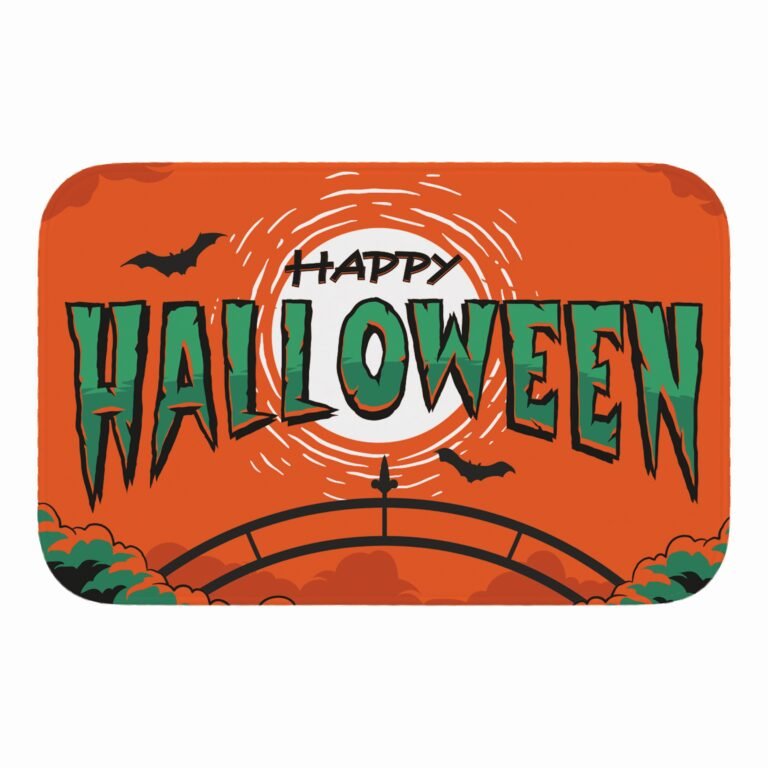 Tapete de Porta 60x40cm – Happy Halloween – Laranja