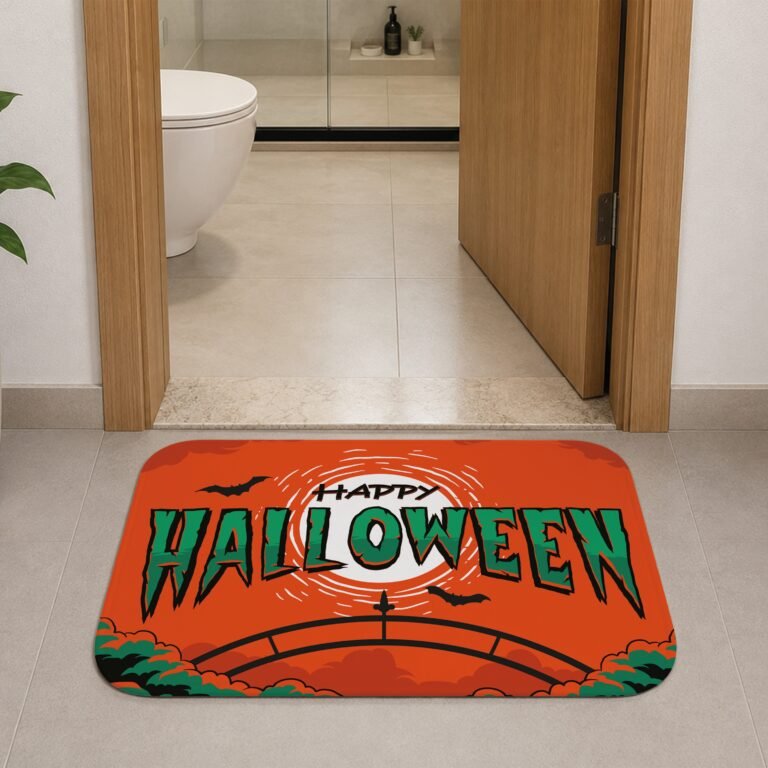 Tapete de Porta 60x40cm – Happy Halloween – Laranja