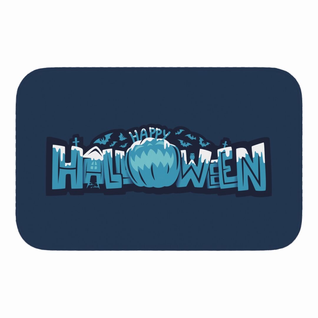 Tapete de Porta 60x40cm - Happy Halloween - Azul