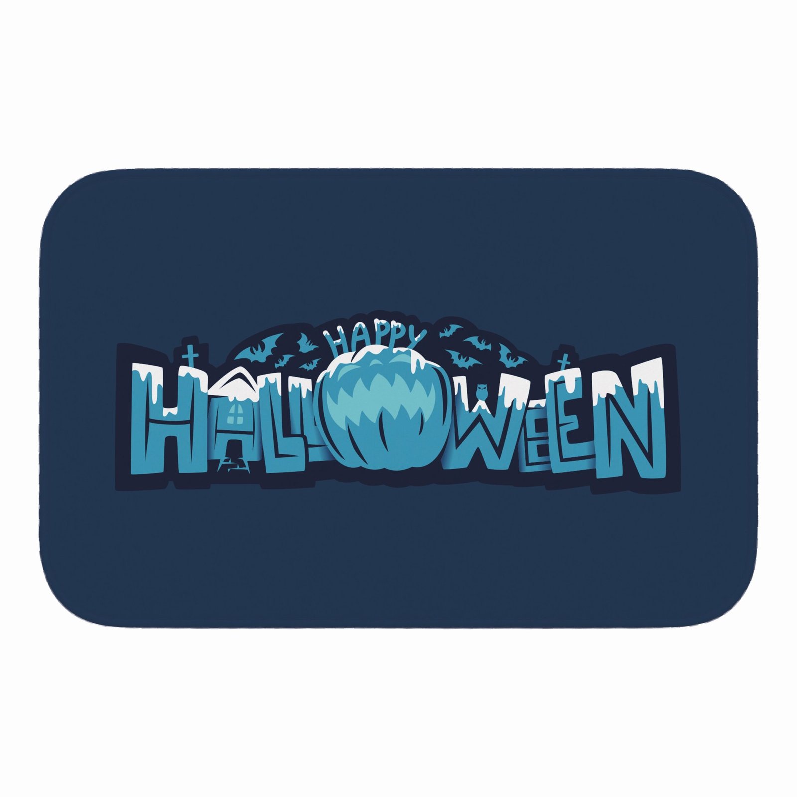 Tapete de Porta 60x40cm – Happy Halloween – Azul
