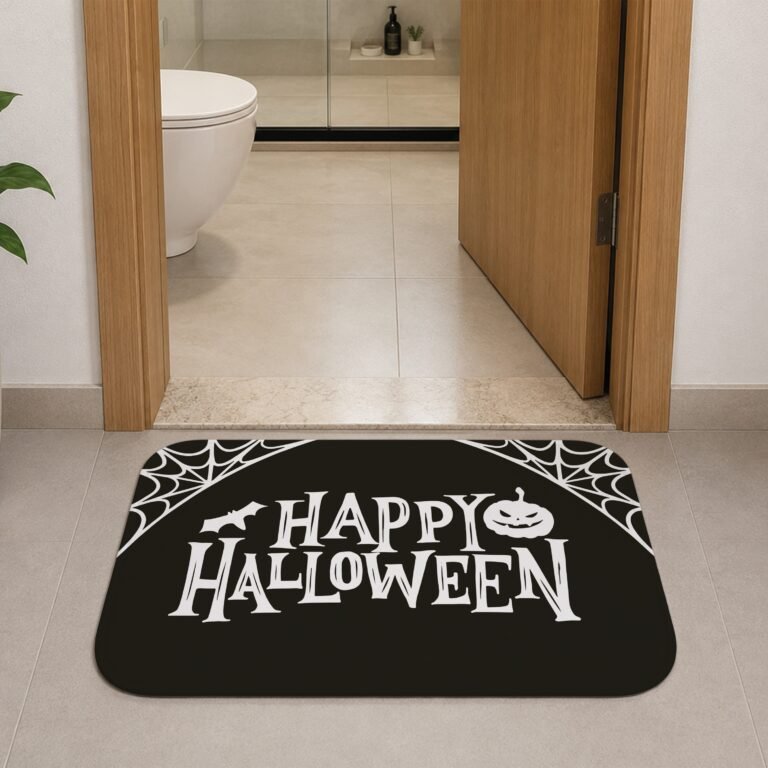Tapete de Porta 60x40cm – Happy Halloween – Preto