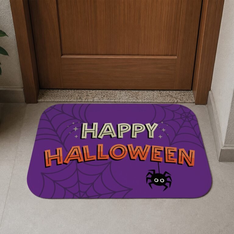 Tapete de Porta 60x40cm – Happy Halloween – Roxo