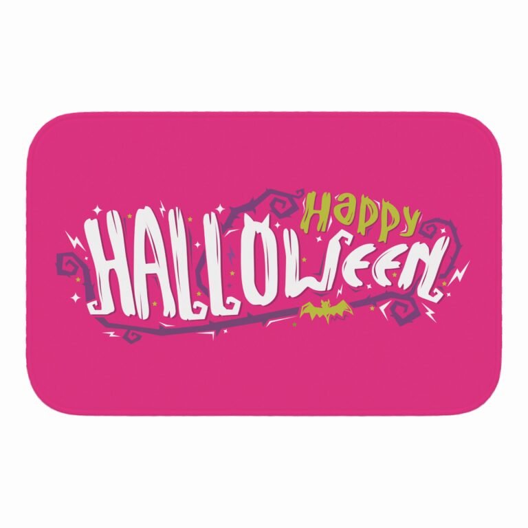 Tapete de Porta 60x40cm – Happy Halloween – Rosa