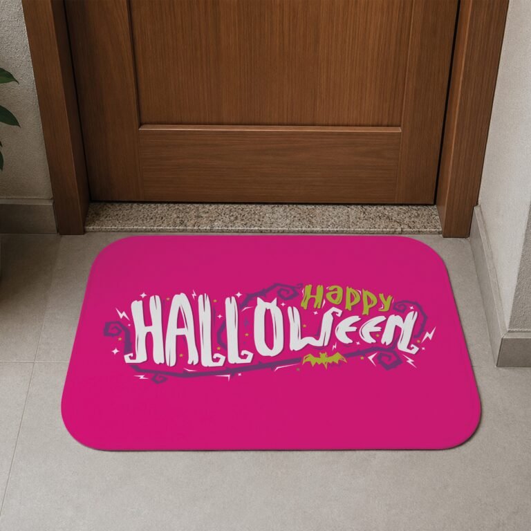 Tapete de Porta 60x40cm – Happy Halloween – Rosa