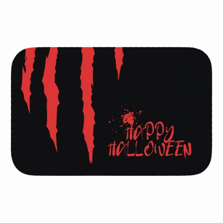 Tapete de Porta 60x40cm – Happy Halloween – Preto e Vermelho