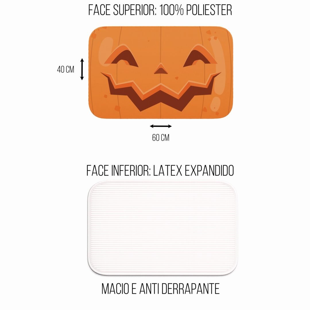 Tapete de Porta 60x40cm - Halloween - Abóbora
