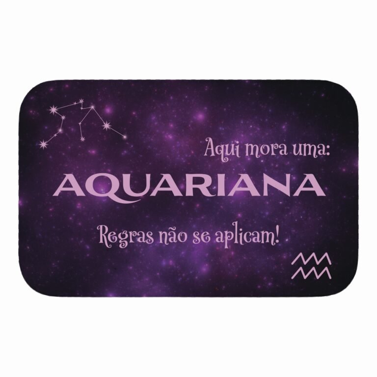 Tapete de Porta 60x40cm – Horóscopo – Feminino – Aquário