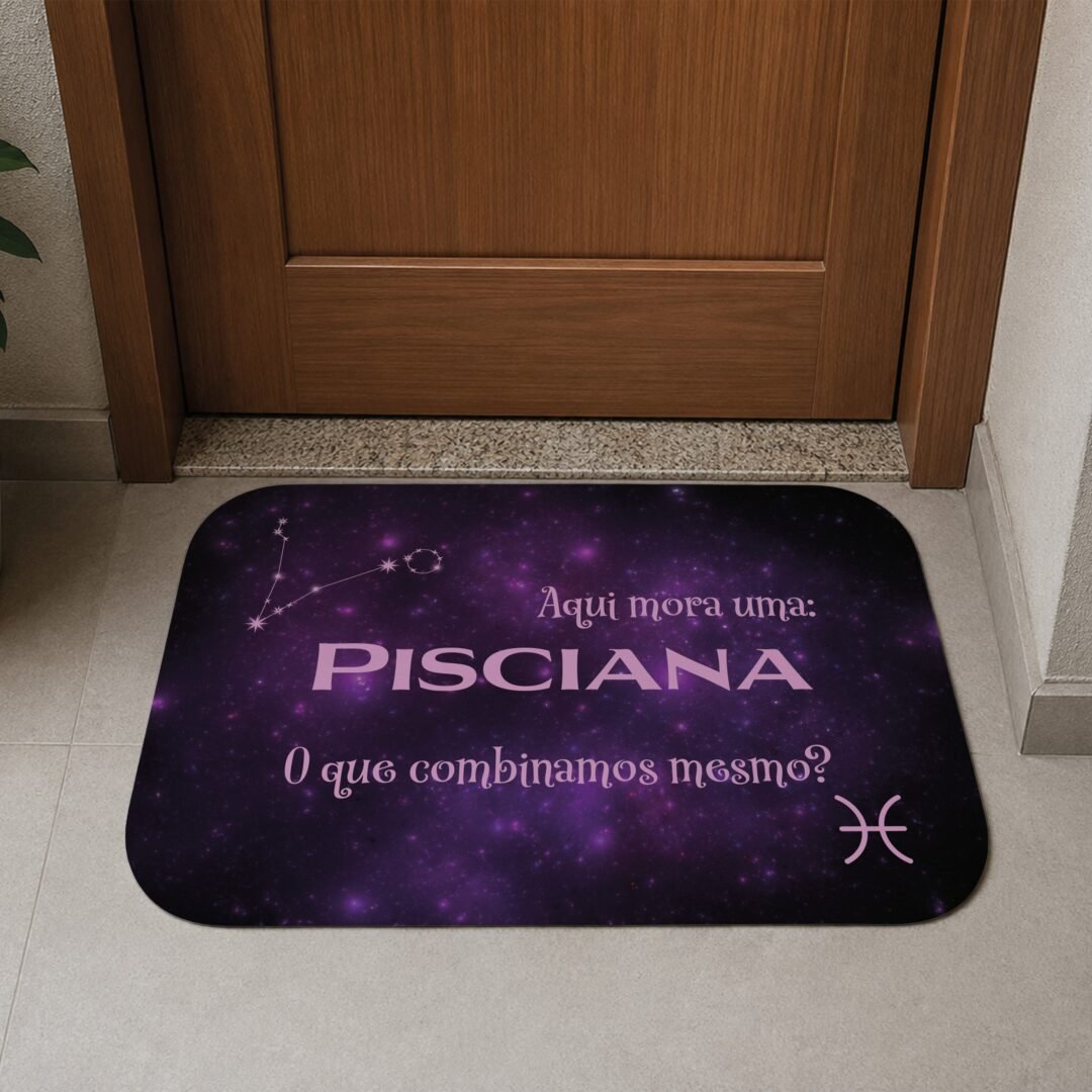 Tapete de Porta 60x40cm - Horóscopo - Feminino - Peixes