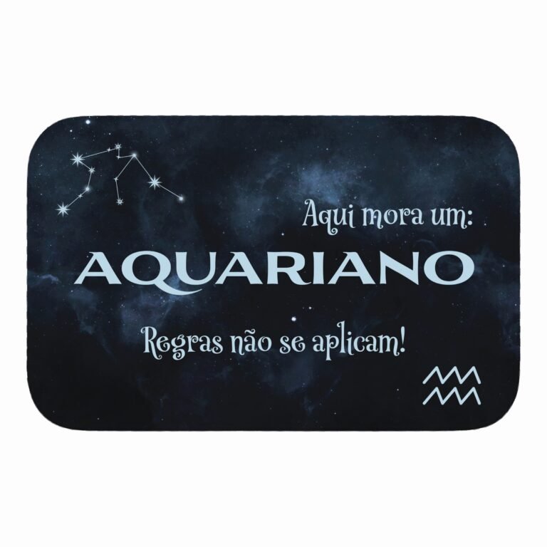 Tapete de Porta 60x40cm – Horóscopo – Masculino – Aquário