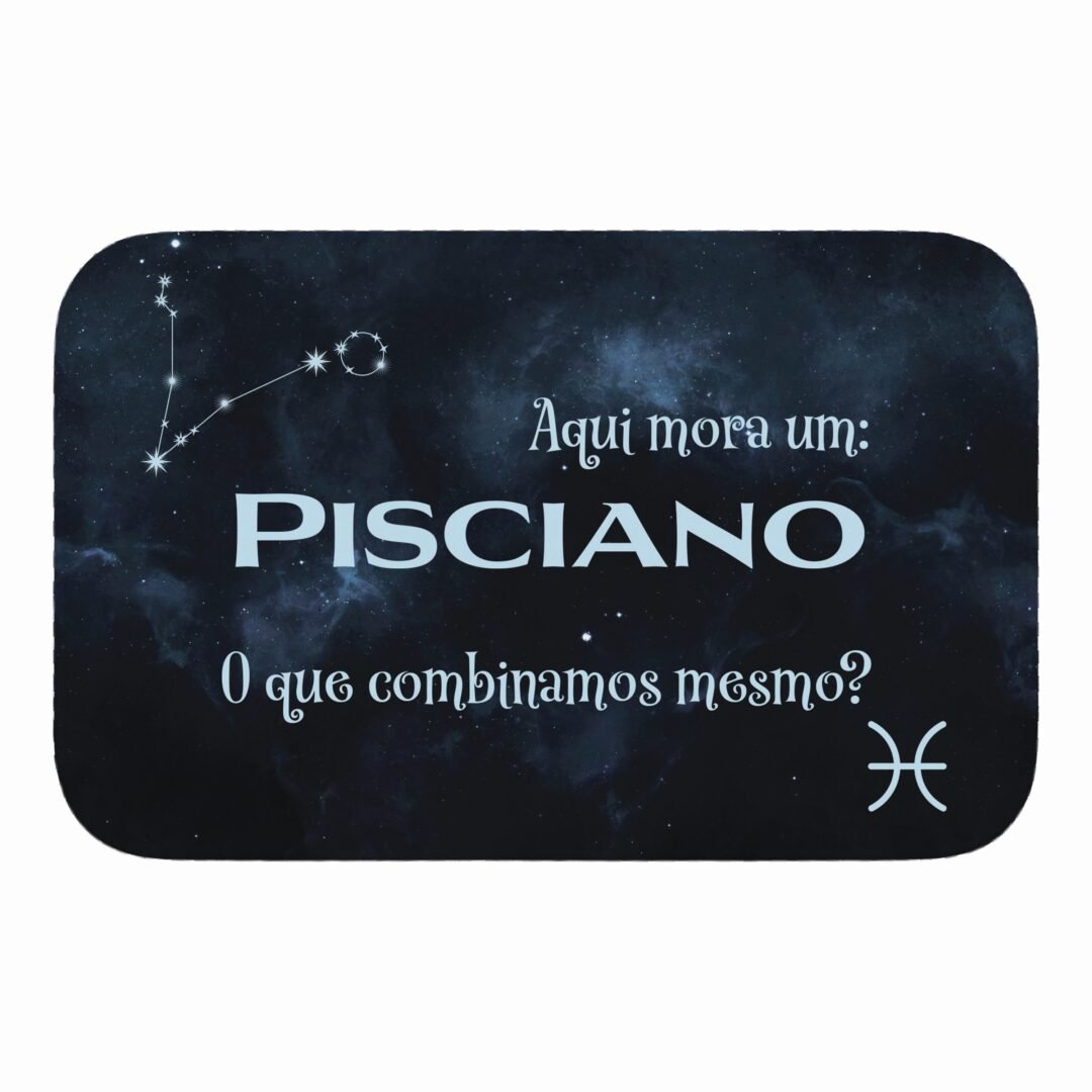 Tapete de Porta 60x40cm - Horóscopo - Masculino - Peixes