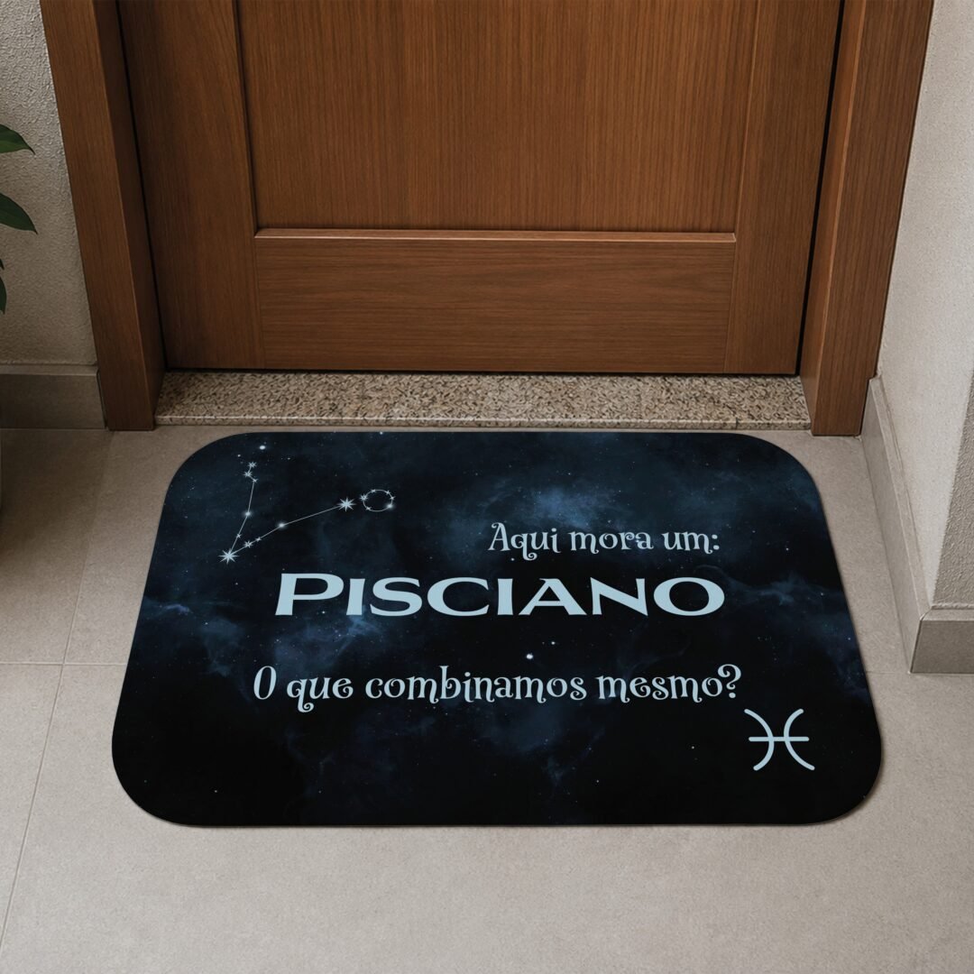 Tapete de Porta 60x40cm - Horóscopo - Masculino - Peixes