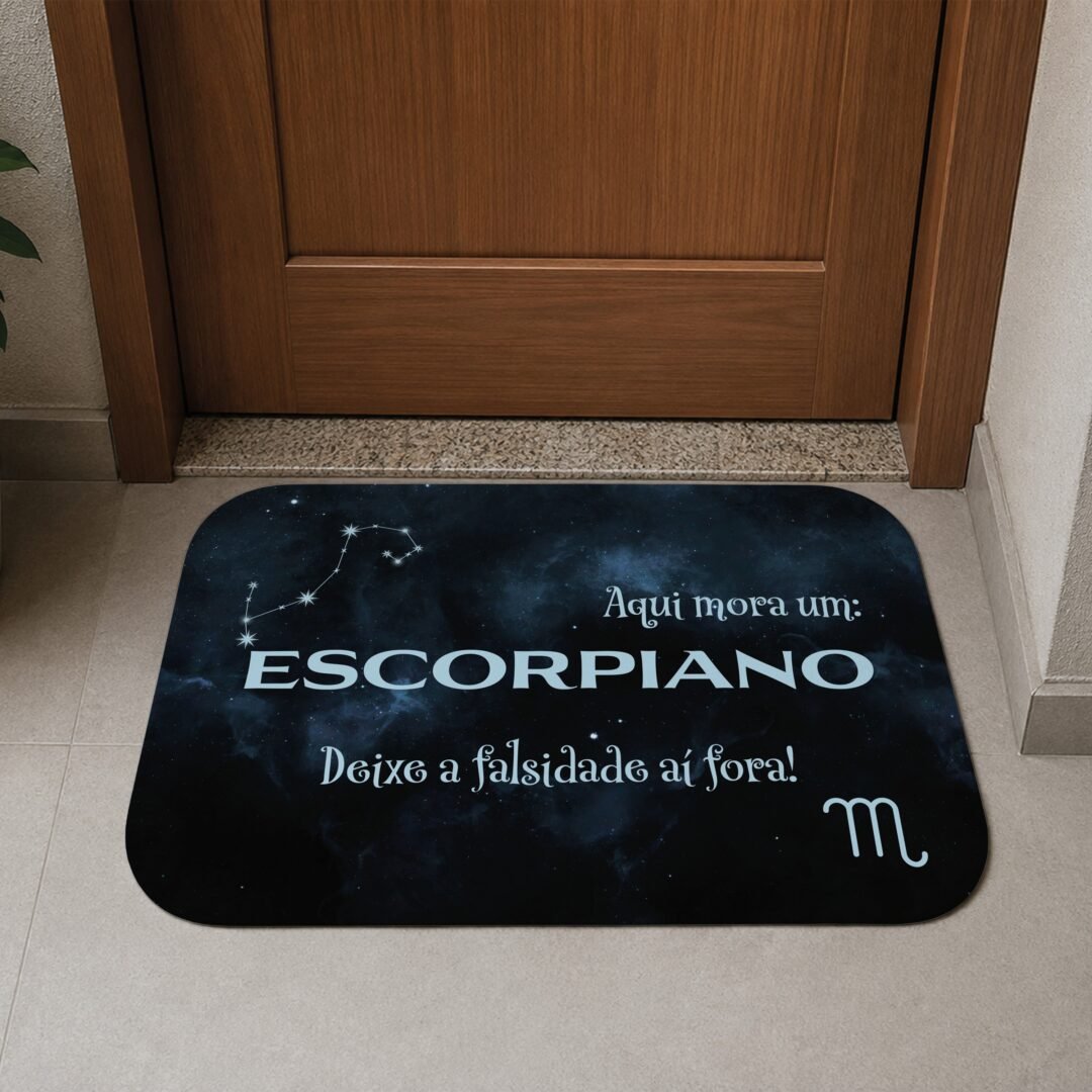 Tapete de Porta 60x40cm - Horóscopo - Masculino - Escorpião
