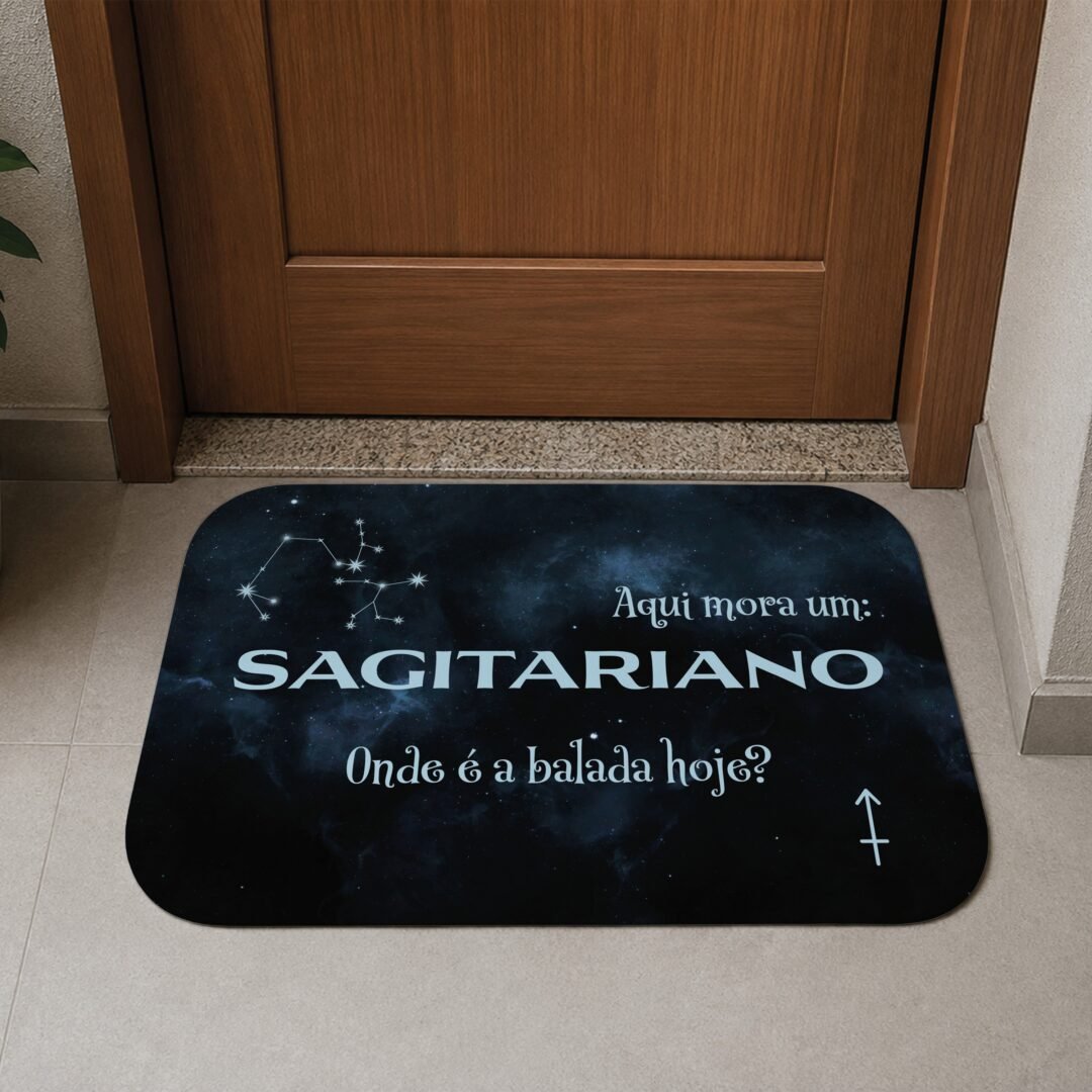 Tapete de Porta 60x40cm - Horóscopo - Masculino - Sagitário