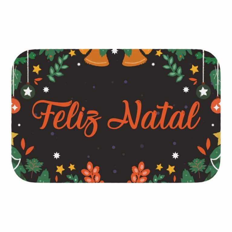 Tapete de Porta 60×40 – Natal – Feliz Natal – Preto