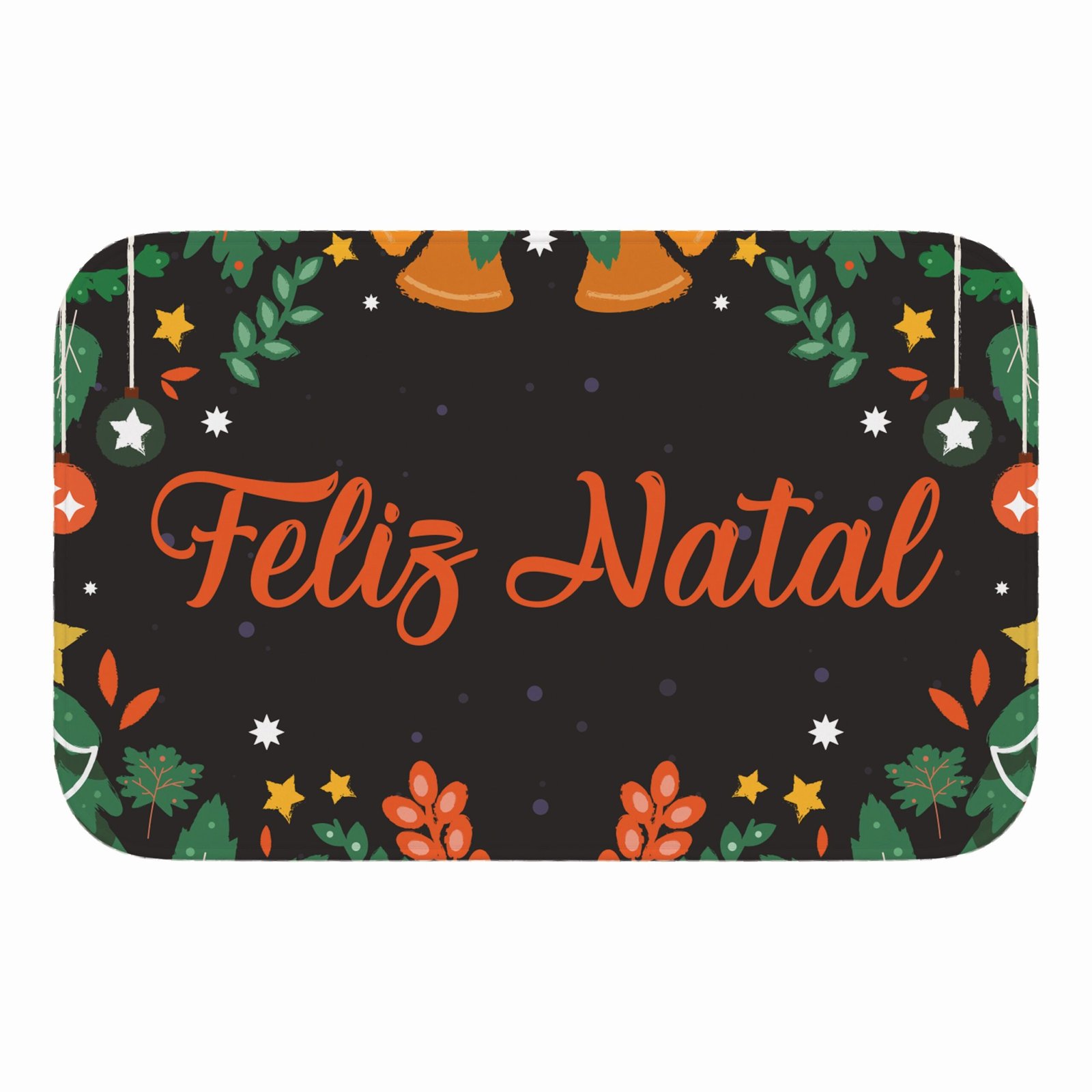 Tapete de Porta 60×40 – Natal – Feliz Natal – Preto