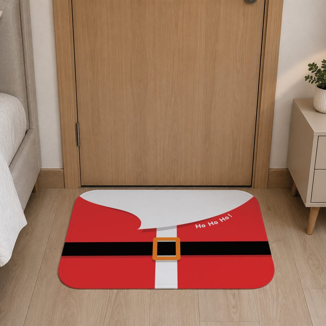 Tapete de Porta 60x40 - Natal - Roupa do Papai Noel