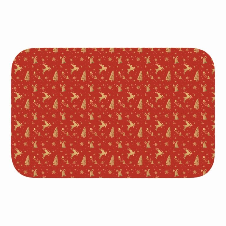Tapete de Porta 60×40 – Natal – Estampa Renas – Vermelho