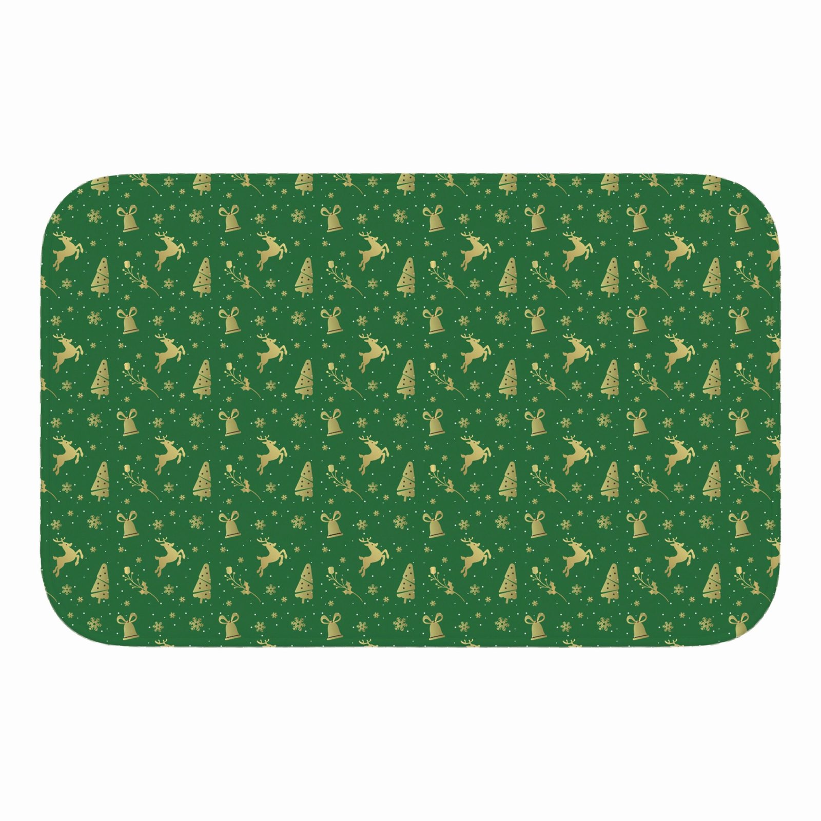 Tapete de Porta 60×40 – Natal – Estampa Renas – Verde