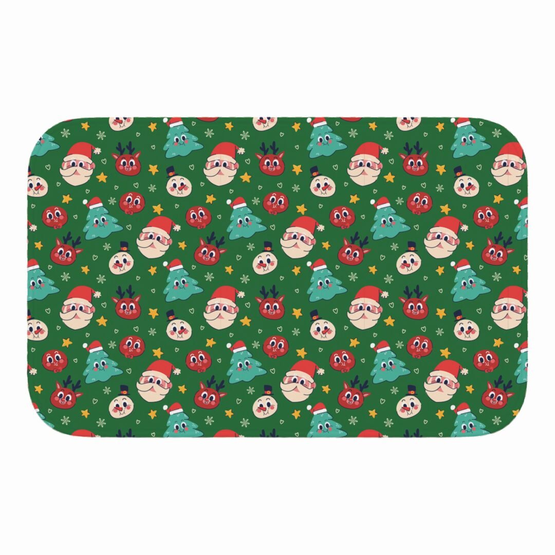 Tapete de Porta 60x40 - Natal - Elementos - Verde