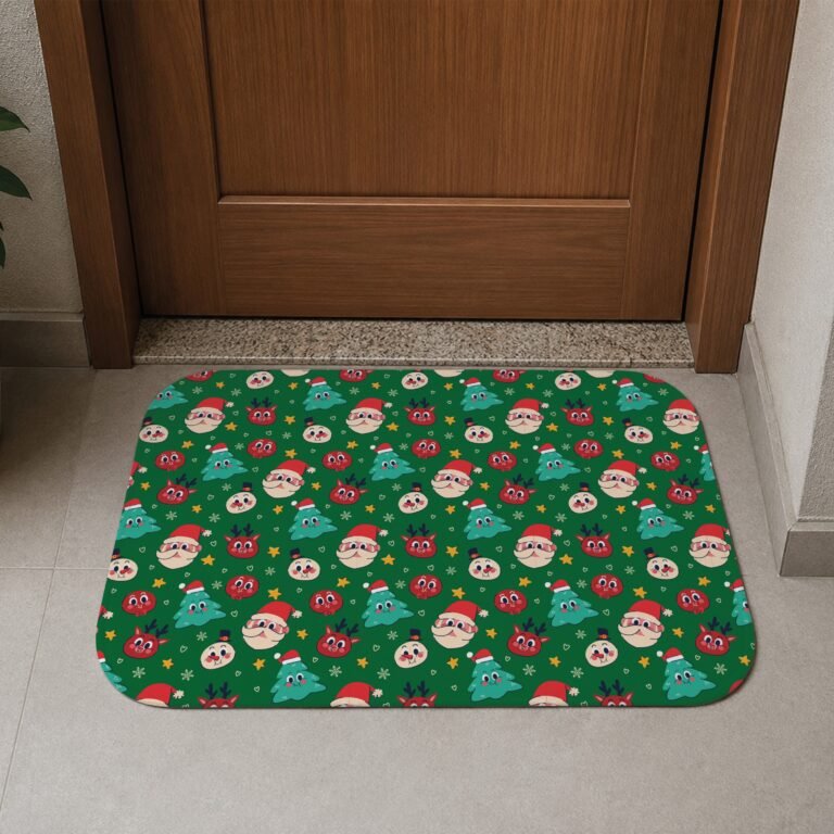 Tapete de Porta 60×40 – Natal – Elementos – Verde