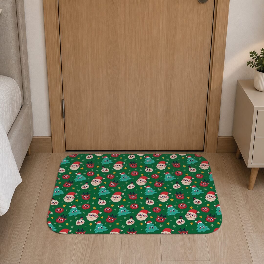 Tapete de Porta 60x40 - Natal - Elementos - Verde