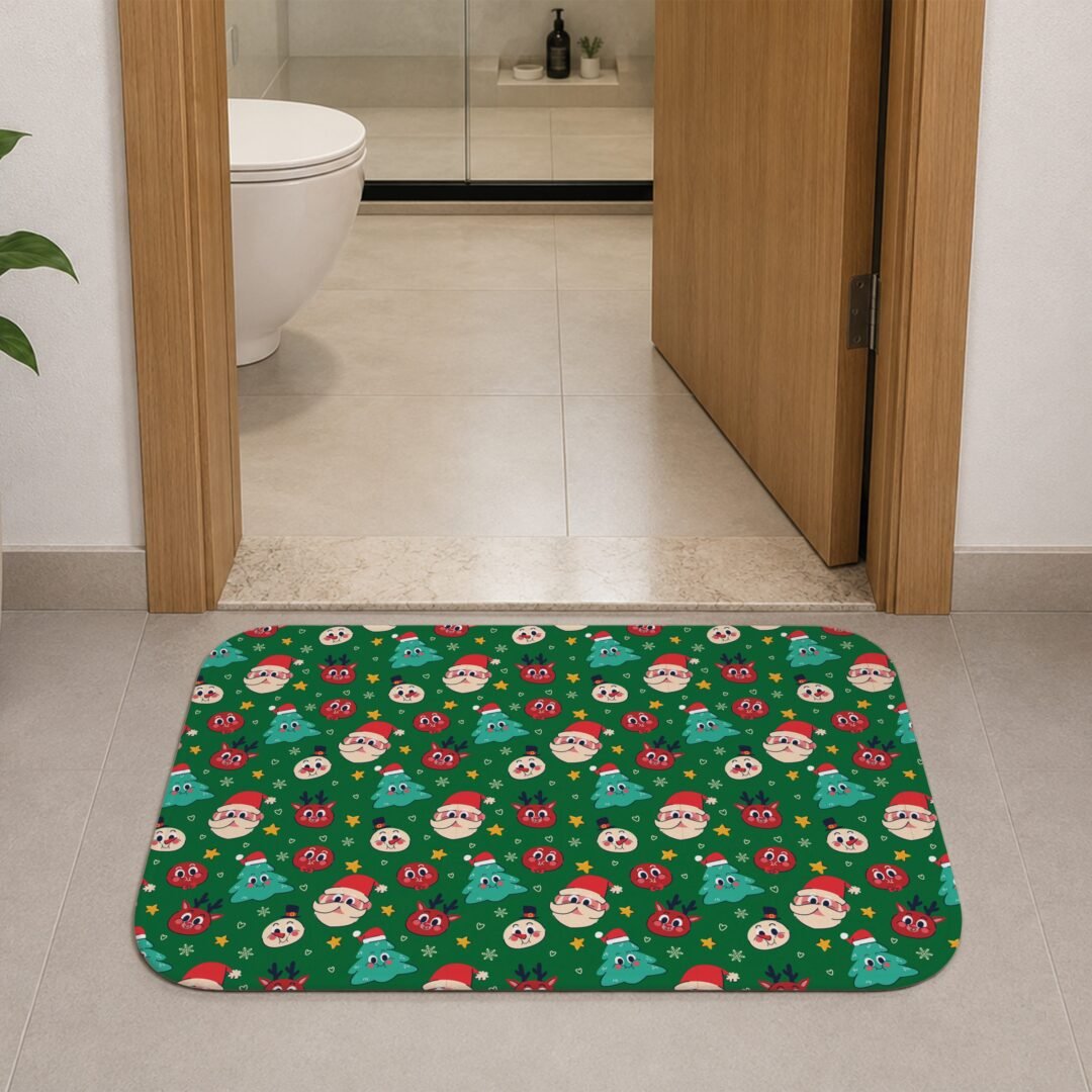 Tapete de Porta 60x40 - Natal - Elementos - Verde