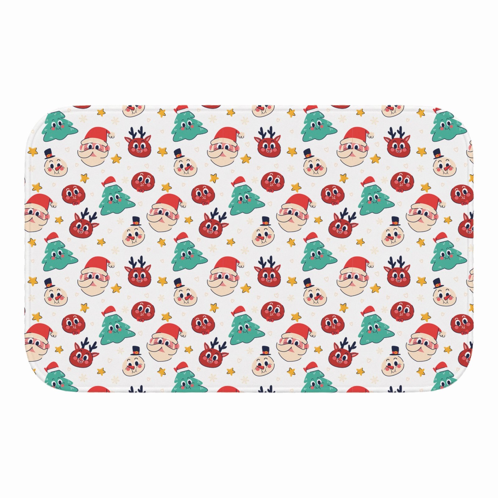 Tapete de Porta 60×40 – Natal – Elementos – Branco