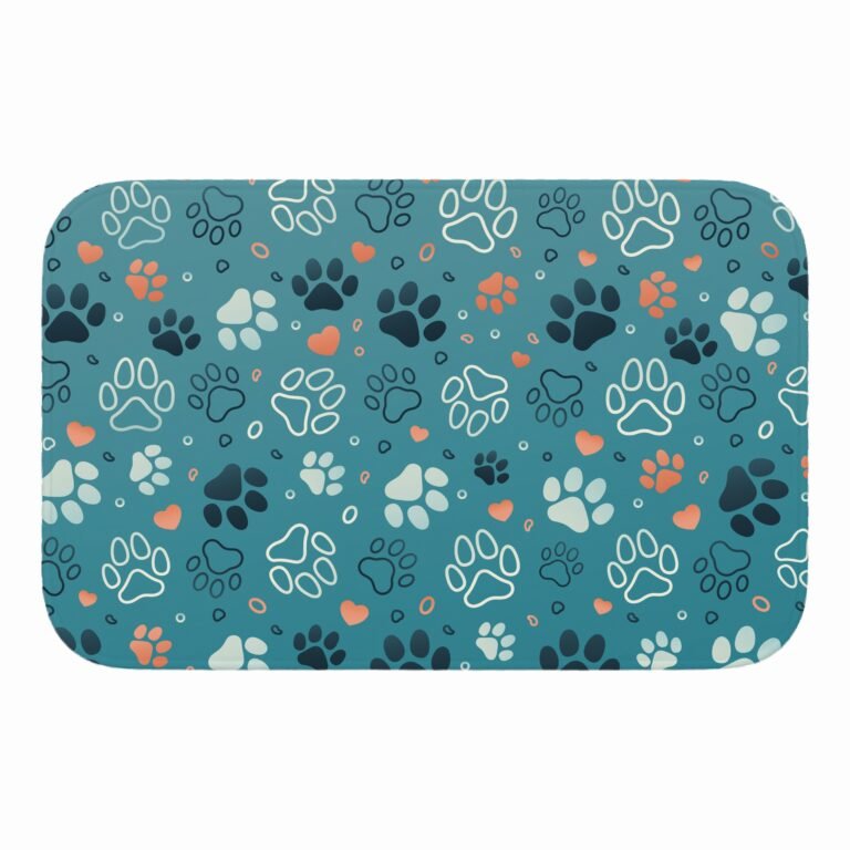 Tapete de Porta 60×40 – Pets – Pegadas – Azul