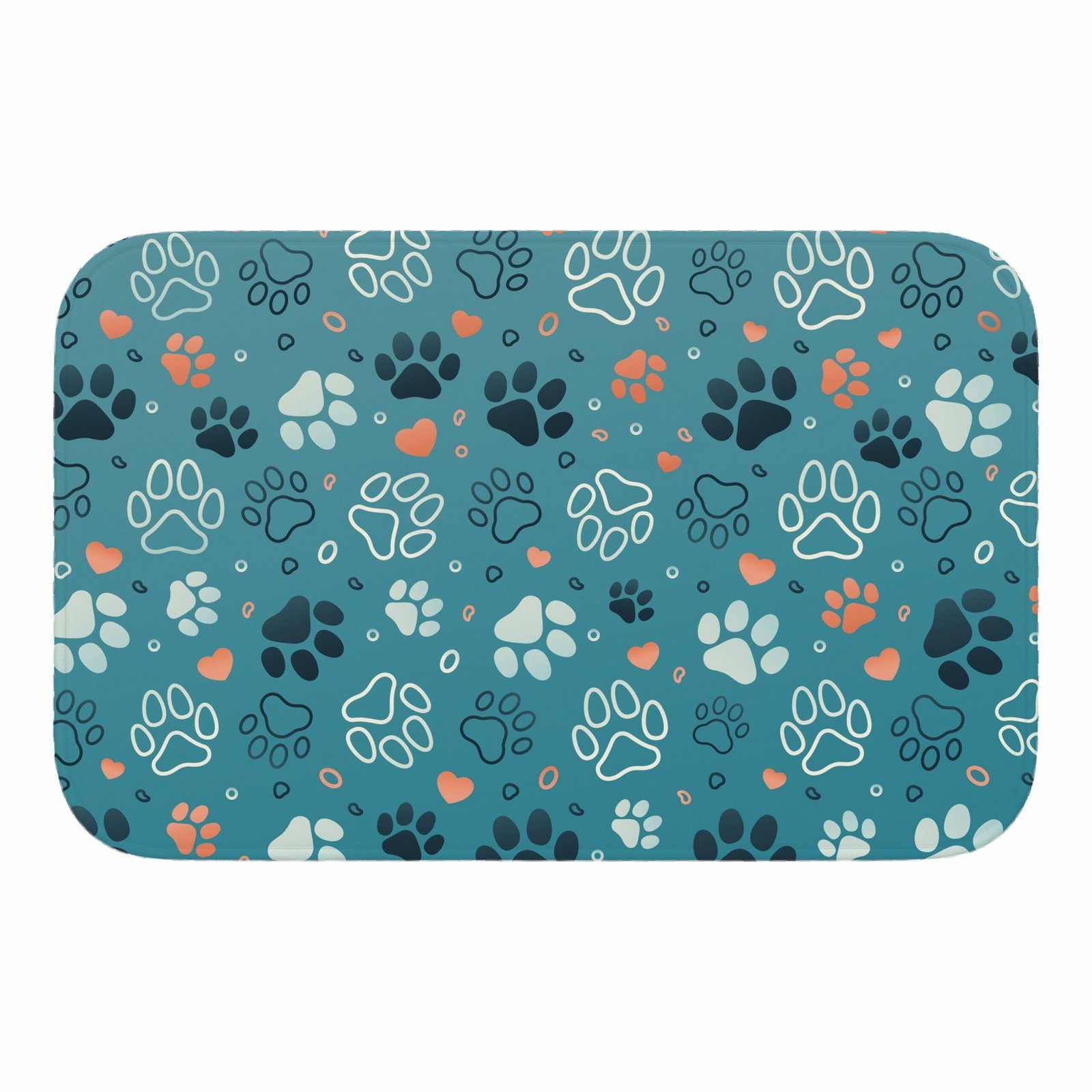 Tapete de Porta 60×40 – Pets – Pegadas – Azul