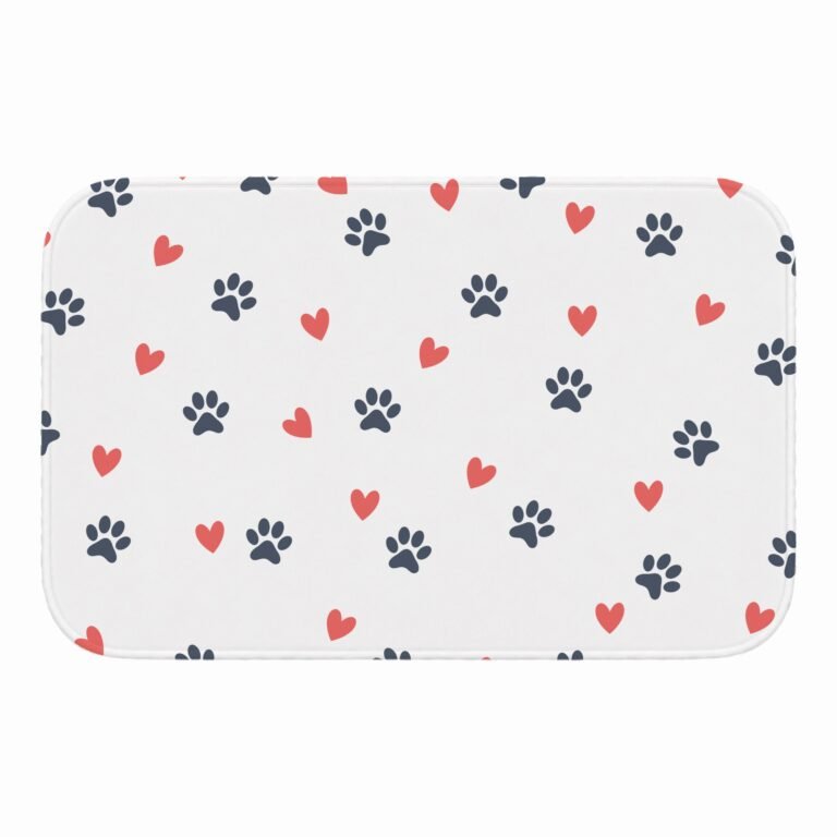 Tapete de Porta 60×40 – Pets – Pegadas e Corações