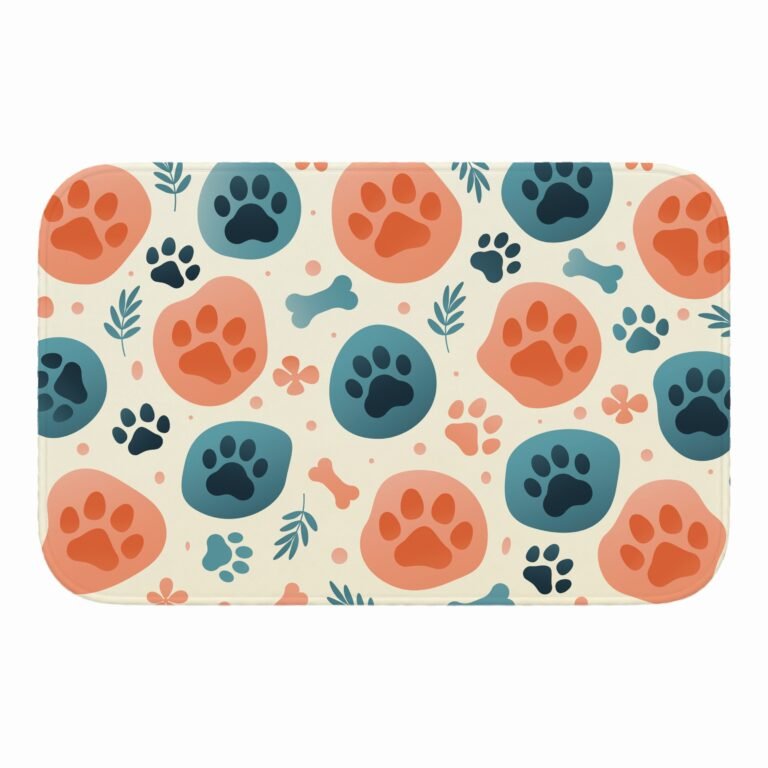 Tapete de Porta 60×40 – Pets – Pegadas e Ossos