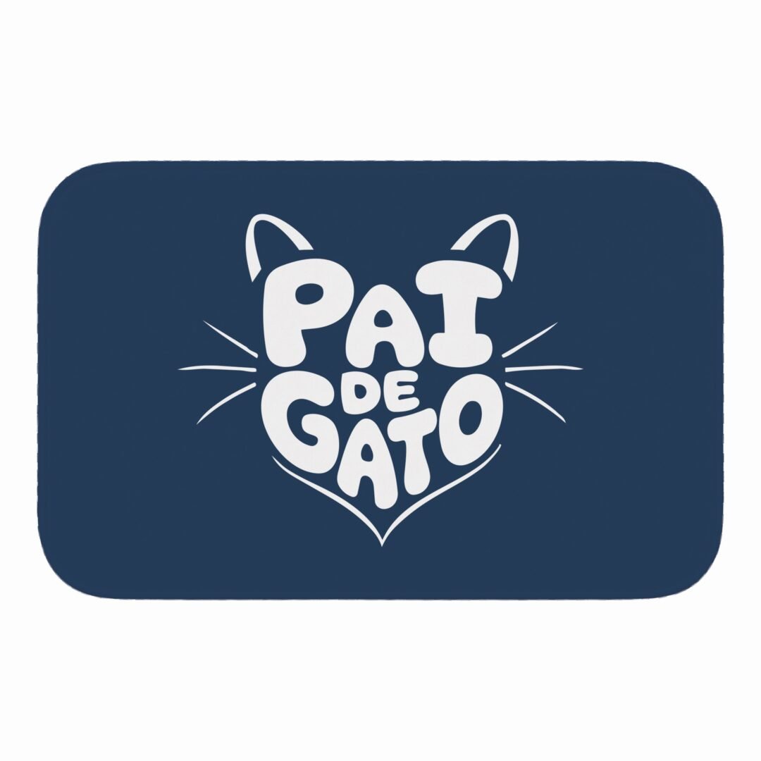 Tapete de Porta 60x40 - Pets - Pai de Gato - Azul