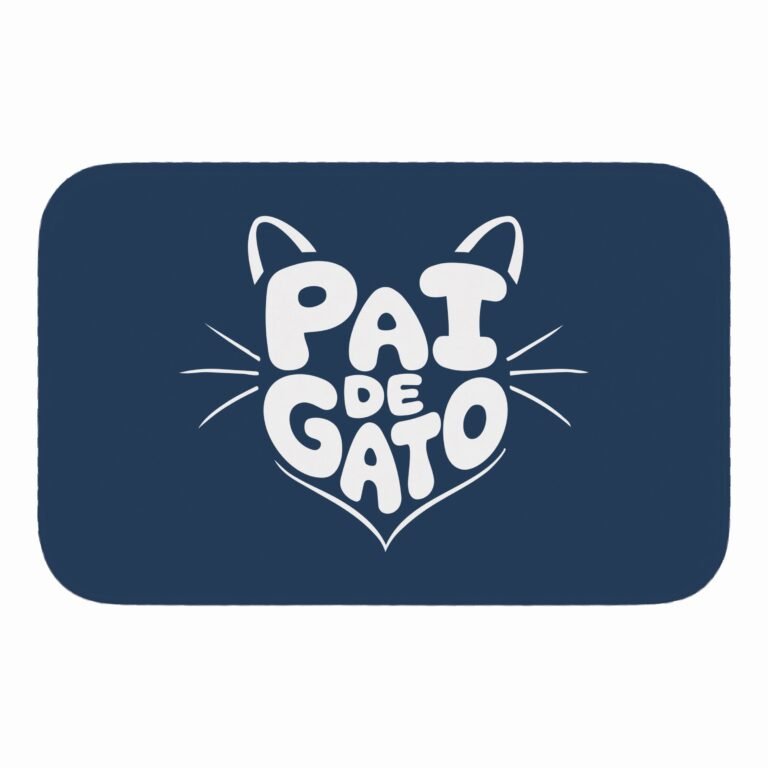 Tapete de Porta 60×40 – Pets – Pai de Gato – Azul