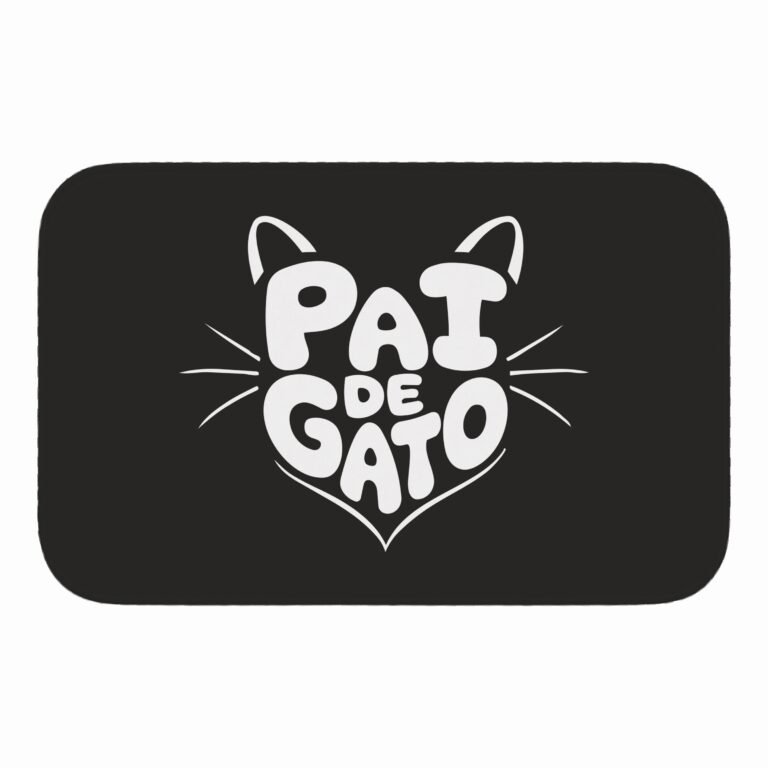 Tapete de Porta 60×40 – Pets – Pai de Gato – Preto