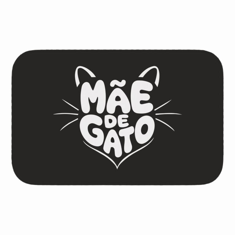Tapete de Porta 60×40 – Pets – Mãe de Gato – Preto