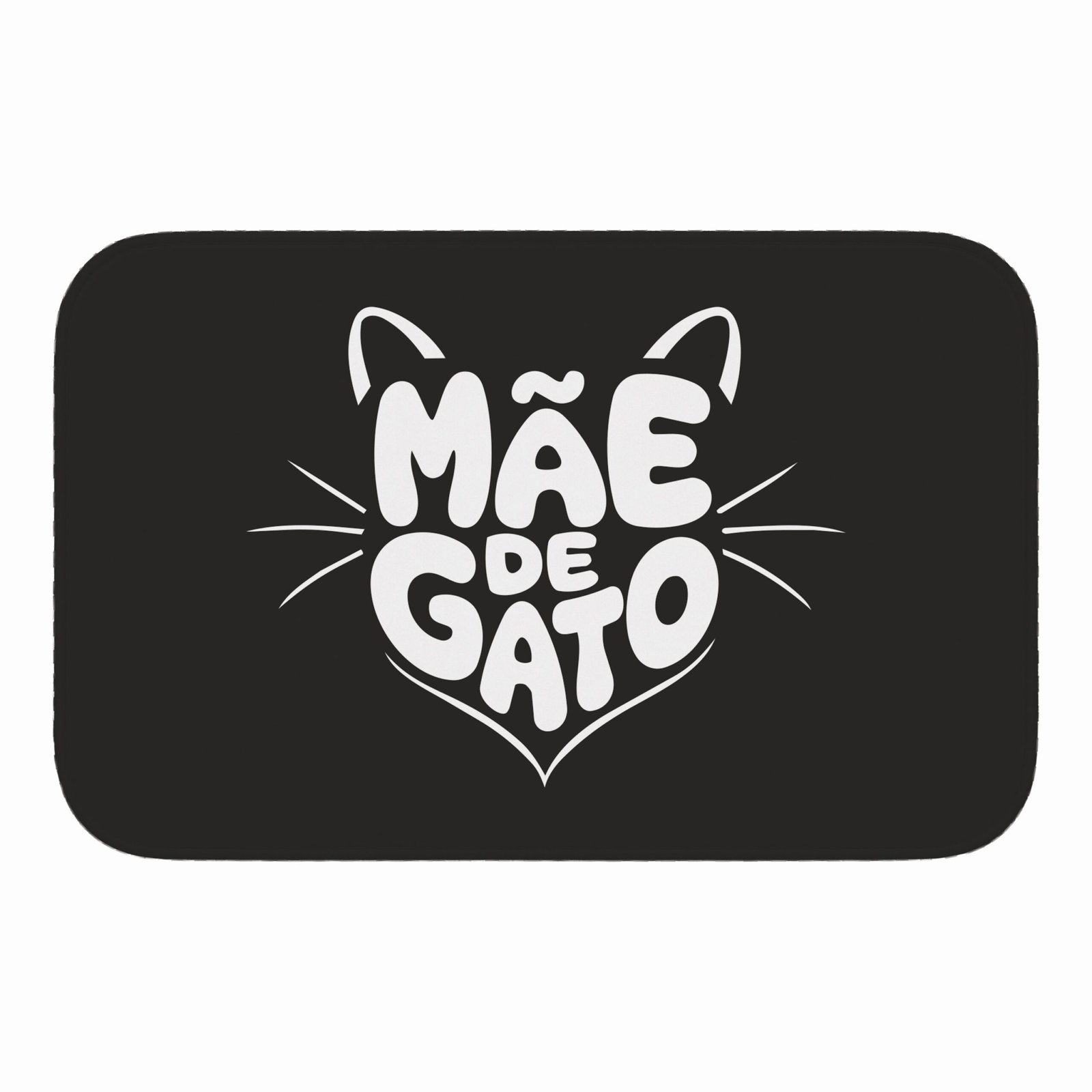 Tapete de Porta 60×40 – Pets – Mãe de Gato – Preto
