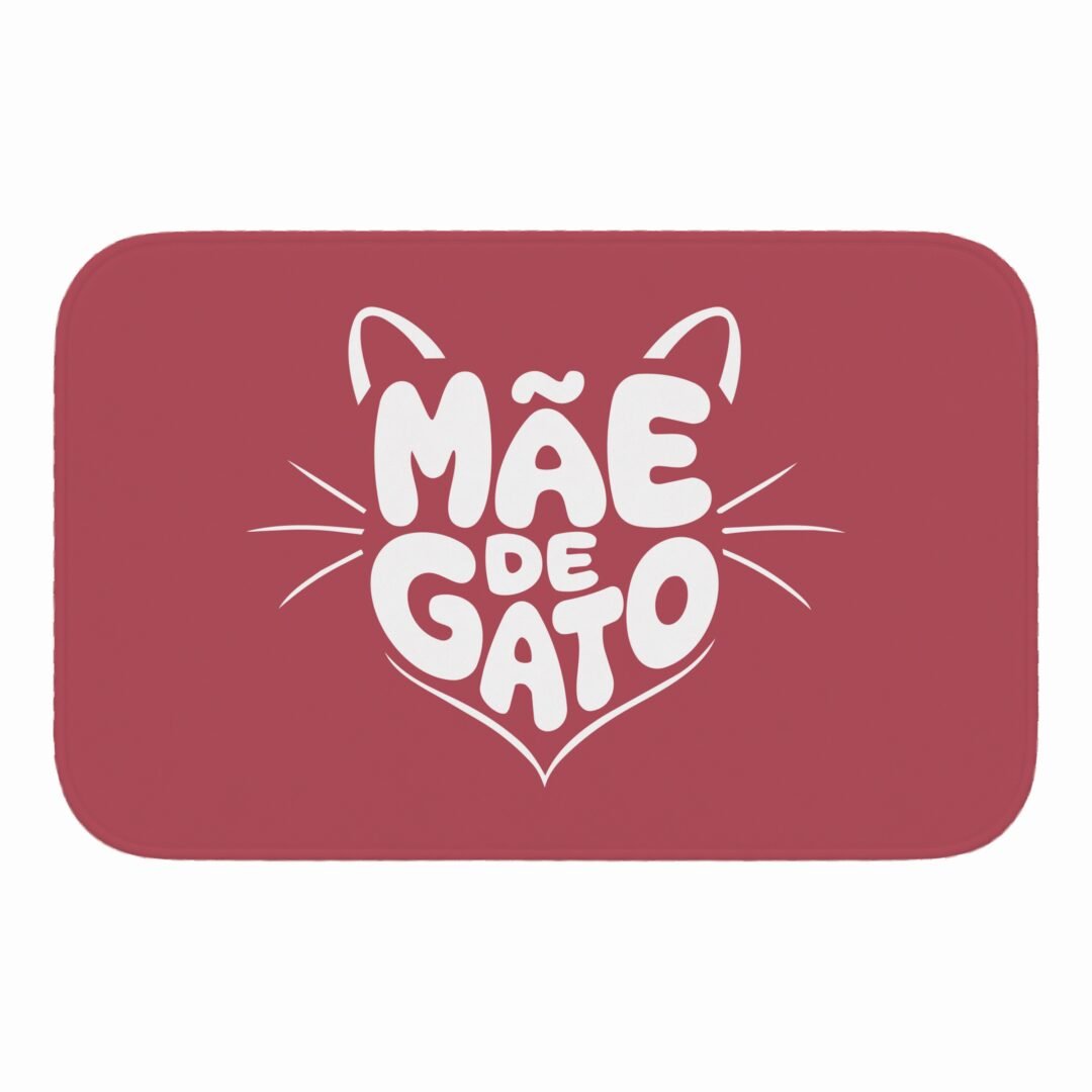 Tapete de Porta 60x40 - Pets - Mãe de Gato - Rosa