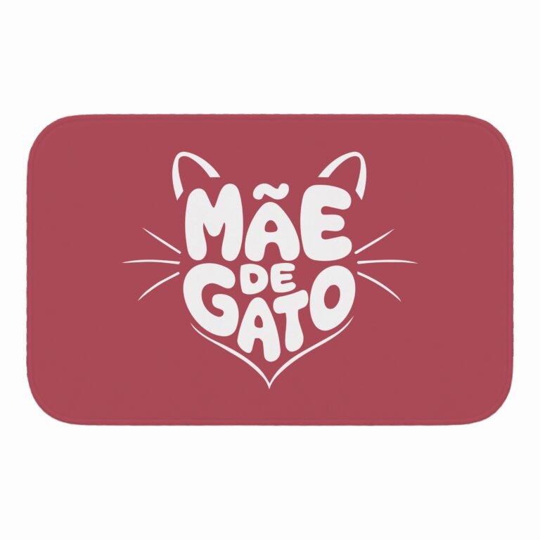Tapete de Porta 60×40 – Pets – Mãe de Gato – Rosa