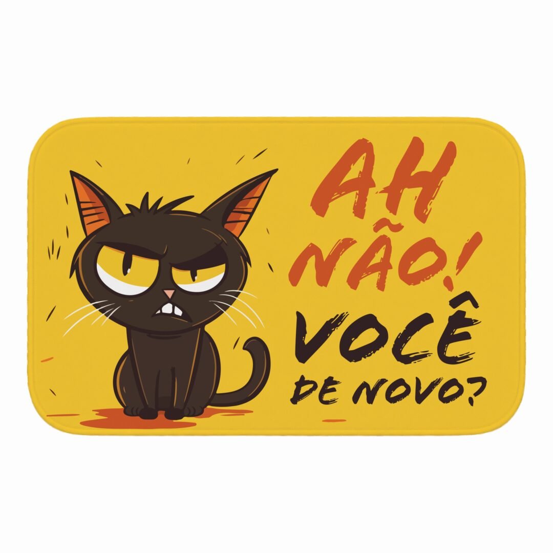 Tapete de Porta 60x40 - Pets - Você de Novo - Gato Preto