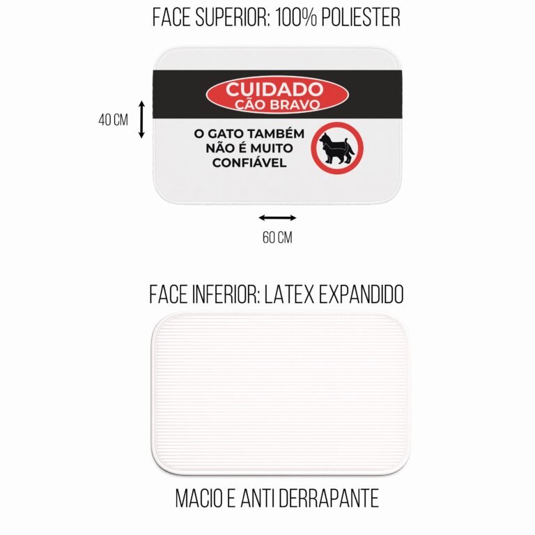 Tapete de Porta 60×40 – Pets – Cuidado – Cão e Gato