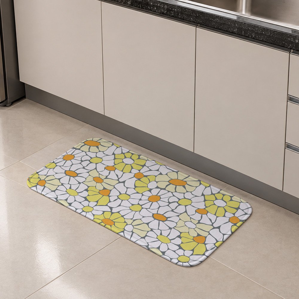 Tapete Multiuso 80x40 - Cozinha - Margaridas - Mosaico