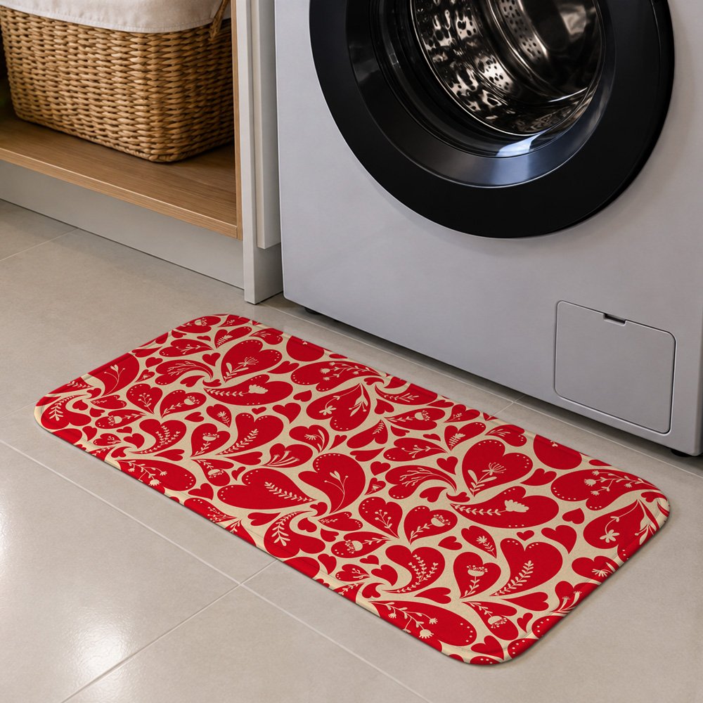 Tapete Multiuso 80x40 - Cozinha - Corações e Flores