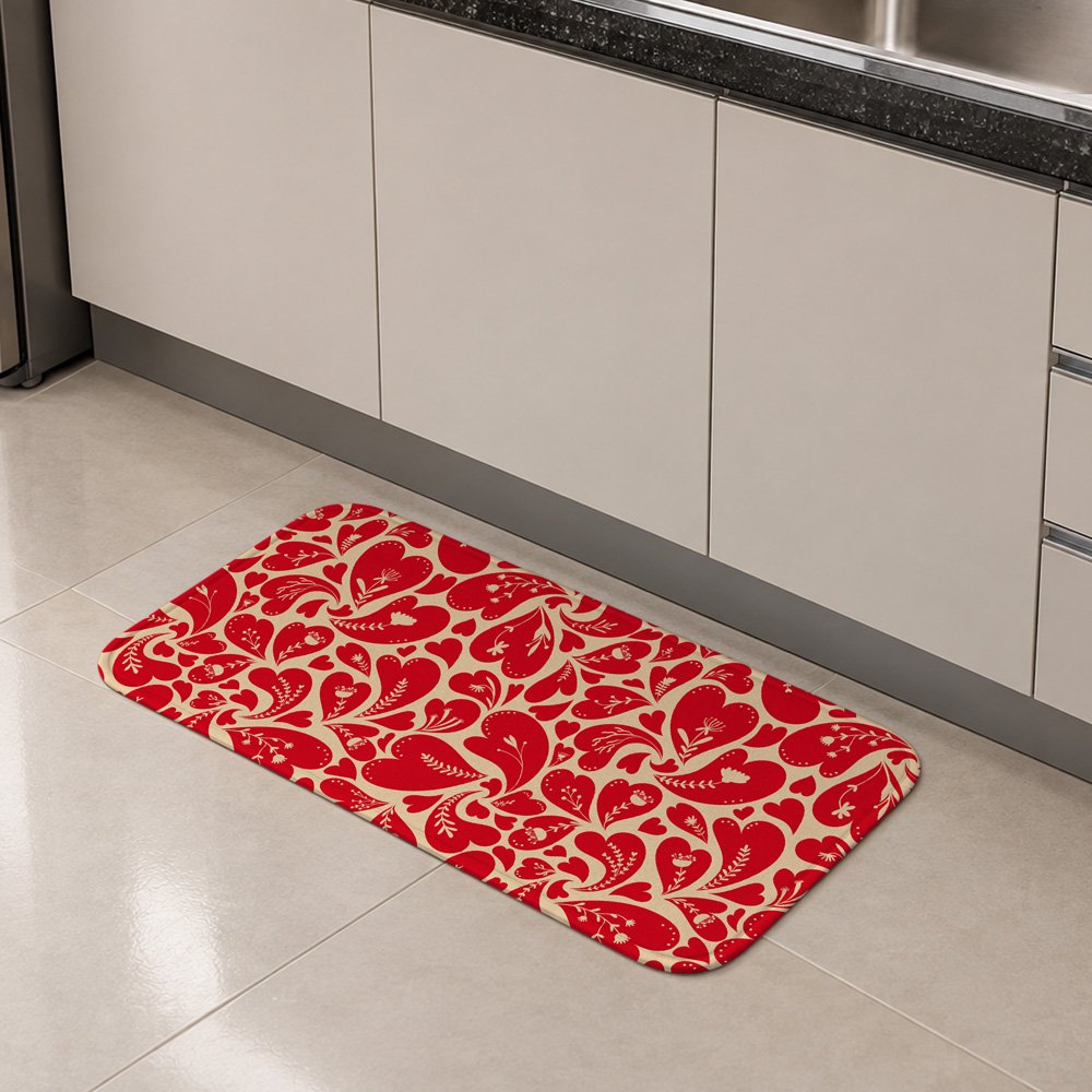 Tapete Multiuso 80x40 - Cozinha - Corações e Flores