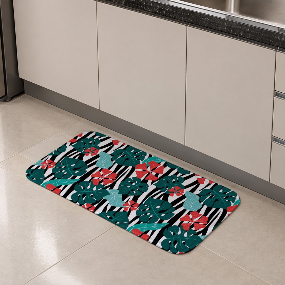 Tapete Multiuso 80x40 - Cozinha - Folhas Tropicais