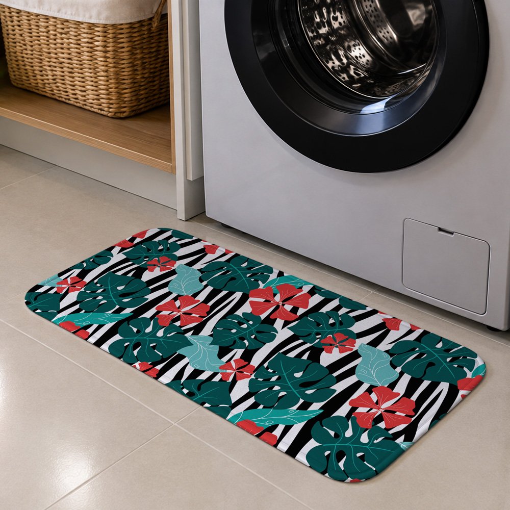 Tapete Multiuso 80x40 - Cozinha - Folhas Tropicais
