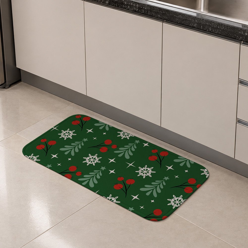 Tapete Multiuso 80x40 - Cozinha - Natal - Árvore e Frutas