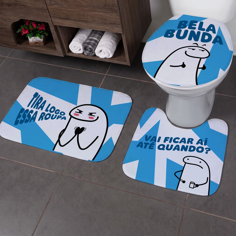 Jogo Tapete Banheiro - 3 peças - Bela Bunda