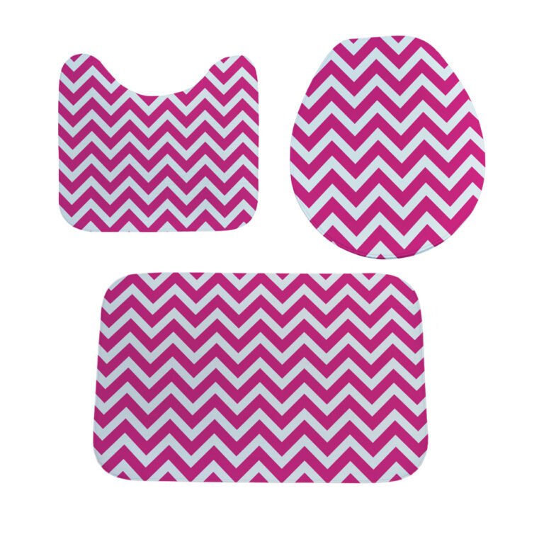 Jogo Tapete Banheiro – 3 peças – Zig Zag Pink