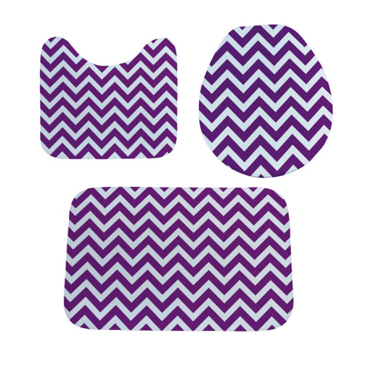 Jogo Tapete Banheiro – 3 peças – Zig Zag Roxo